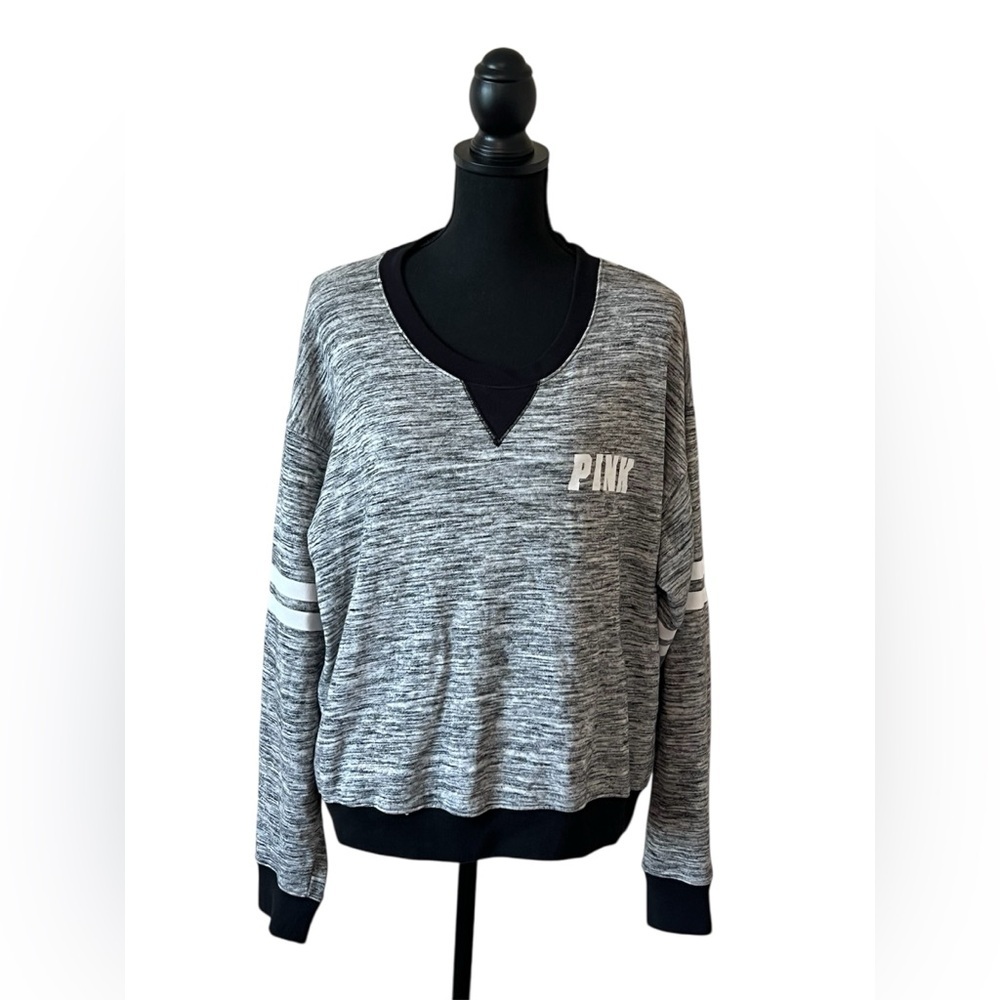 PINK Victoria's Secret Crewneck Sweatshirt-Black-Size Large